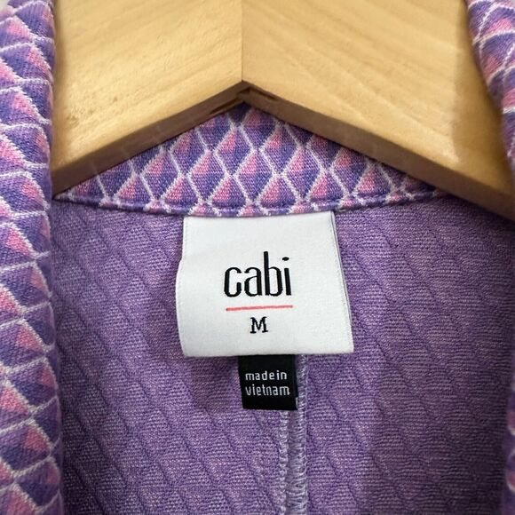 CABI The Maverick Imperial Blazer Jacket Lavender Argyle Office Preppy - Picture 11 of 15
